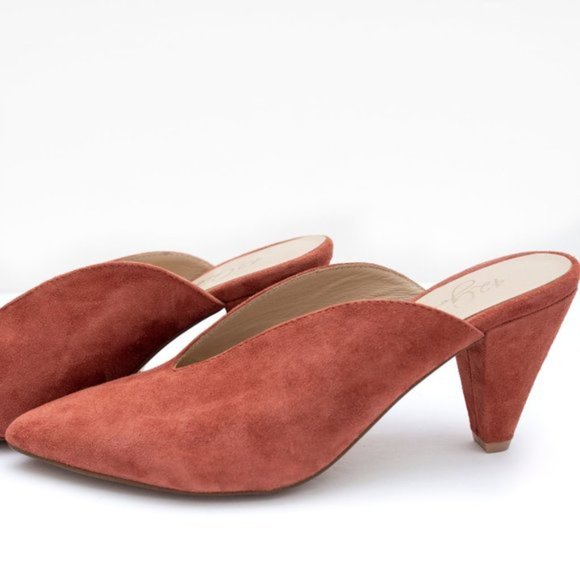 Chinese Laundry Mule "Overcome" Orange Suede 42 Gold - Picture 2 of 7